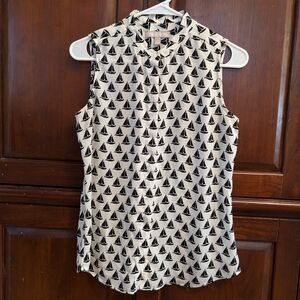 Banana Republic sailboat print blouse